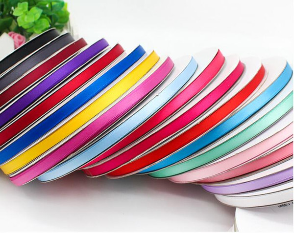 0.6cm wide garment accessories Single side encryption color Polyester stain ribbon for gift presents wrapping costume decoration