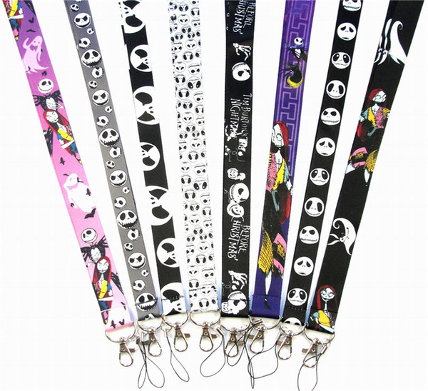 New Nightmare Before Christmas Skull Printed Neck Strap Sling Chest Card Keychain Lanyard Festivel Cell Phone Lanyards Cartoon DesignC102907