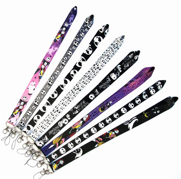 Xmas Lanyard Nightmare Before Christmas Eve Cartoon Phone Strap Fashion Multicolor ID Card Key Chain Lanyards Neck Hanging C102907