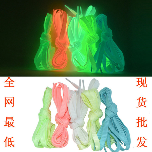 INS Fashion Shoelaces Luminous Shoelace Sport Men Women Shoe Laces Glow In The Dark Fluorescent Shoeslace for Sneakers Canvas Shoes
