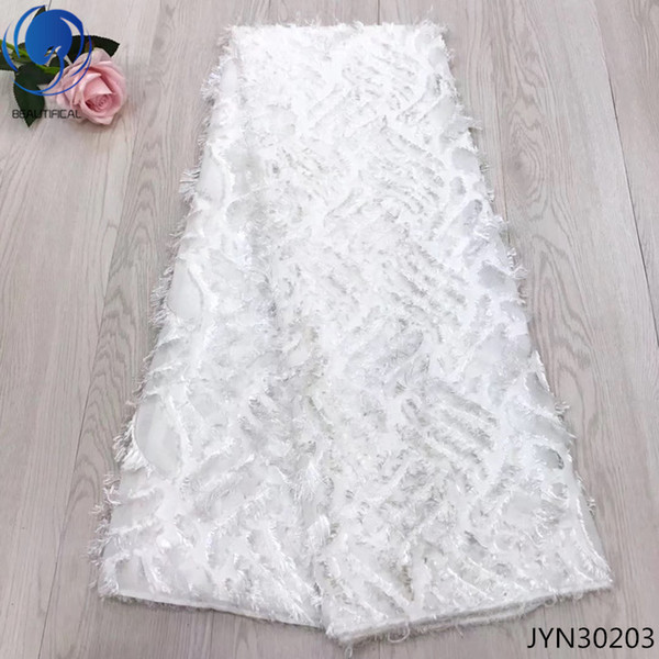 Beautifical Chiffon lace fabrics 2018 new arrvail lace fabrics french laces high quality tulle french 5yards/lot JYN302