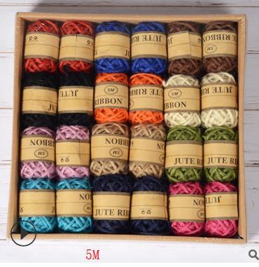 2019 24Roll/BOX Natural Party Crafts Wedding Ribbon Gift Warrping Hemp Ribbon Jute Burlap DIY Festival Supplies Festival Decoration