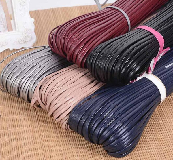 Free Delivery 3mm Flat Faux Suede Korean Imitation leather string Rope Thread Lace DIY Clothing Accesories DIY handmade raw materials