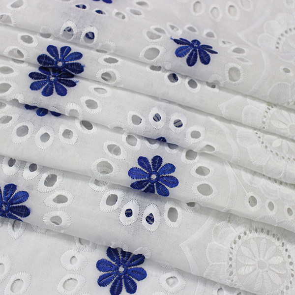 African Swiss Voile Lace High Quality White lace For Wedding Decoration Embroidered Cotton Fabric Wholesale White fabric