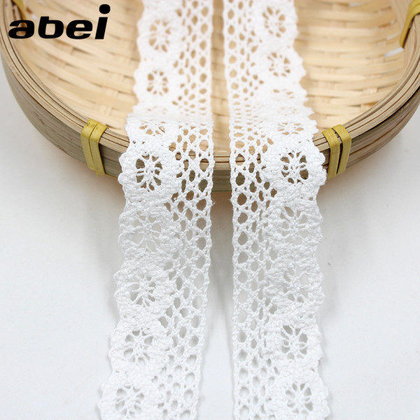 10yards/lot 2.5cm Cotton Lace Trims White Lace Ribbon DIY Handmade Patchworks Sewing Crafts Garment Apparel Accessories