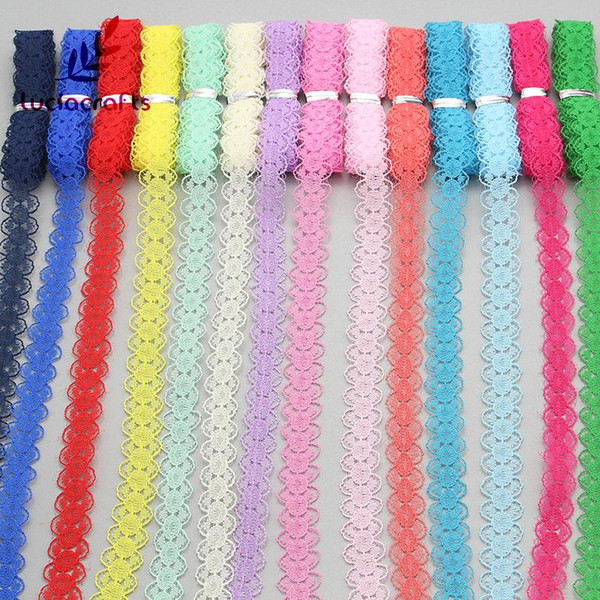 10yards 14mm Multicolor Lace Trim Ribbons DIY Embroidered Lace For Sewing Decoration Garment headdress Craft Materials R0703