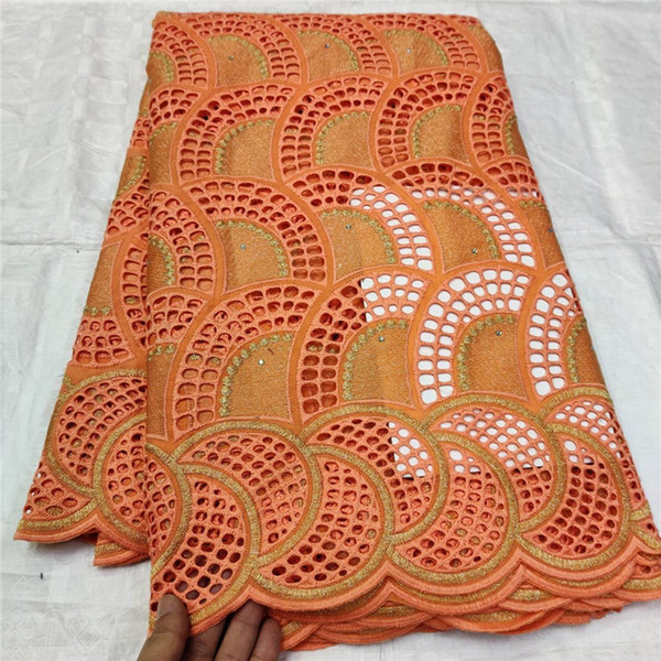 5 yard Swiss lace fabric 2019 latest Dry lace embroidery African 100% cotton fabrics Swiss voile popular Dubai style L12052