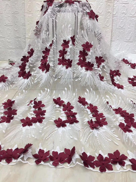 Christma Golf French Sequin Lace Fabric 2019 High Quality Lace Embroidery Latest African Fabric For Wedding Dress