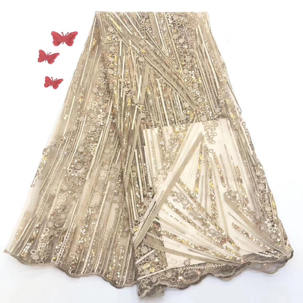 Latest African Tulle Lace 2019 High Quality French Stones Lace Fabric For Wedding Embroidery African Fabric