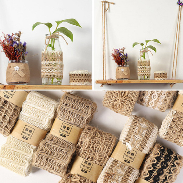 2019 2M/Roll Natural Party Crafts Wedding Ribbon Gift Warrping Hemp Ribbon Jute Burlap DIY Festival Supplies Festival Decoration