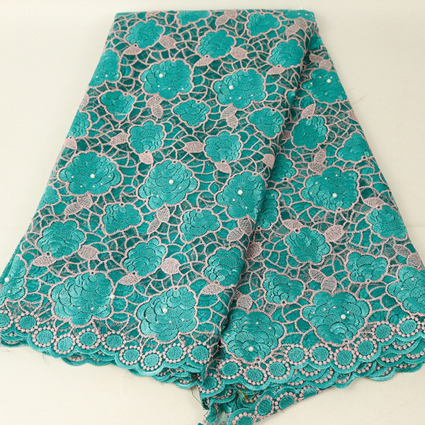 African Laces Fabrics Embroidered Nigerian Guipure French Cord Lace Fabric High-quality Rose African French Net Lace FabricYM123