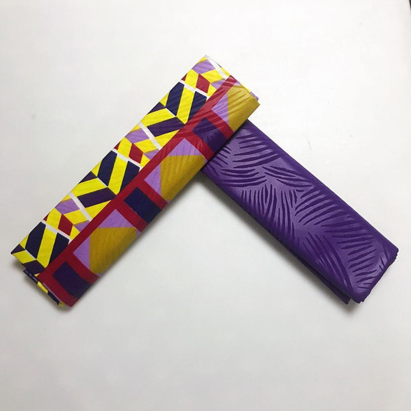 4 Yards Polyester Ankara Wax Fabric Embossing Chitenge Ghana Kente Printed Wax Fabric African Kitenge Print AW30