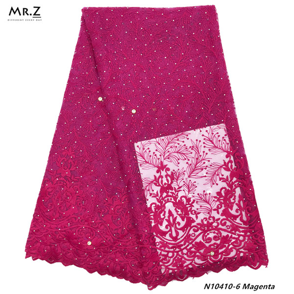 Mr.Z Latest African Lace Fabric 2019 Embroidered Nigerian Lace Fabric Bridal High Quality French Tulle Fabrics 5 Yards