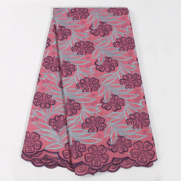 Best Selling Flower Soft Cotton Women Dress Swiss Voile Lace High Quality Embroidered Fabric DIY Trim Sewing African Lace Fabric
