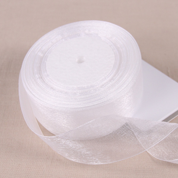 (10 yards/lot) 2'' (50mm) organza ribbons wholesale gift wrapping decoration Christmas ribbons White 1001