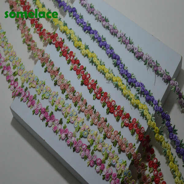 (5-10yds/lot)blue~red~purple~yellow etc,color mixed floral High quality venise lace venice trim193154SOMELACE