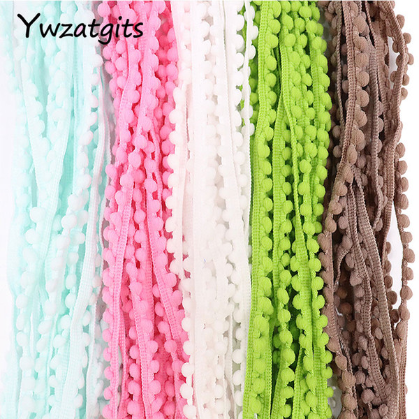 2yards/12yards/24yards 10mm Pom Pom Trim Ball Braid Lace Fringe Ribbons Fabric DIY Sewing Handmade Accessory 17011001