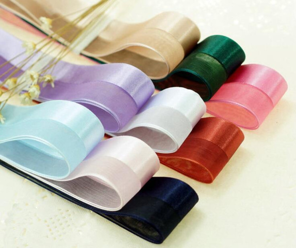 Free Delivery 9 Colors(100meters/lot) 38mm/25mm satin ribbon high quality gift packaging ribbon wedding gold ribbons DIY handmade raw materi