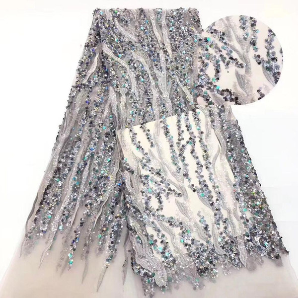 Onion Color French Nigerian Lace Fabrics High Quality 3D African Laces Fabric Wedding African Sequins French Tulle Lace