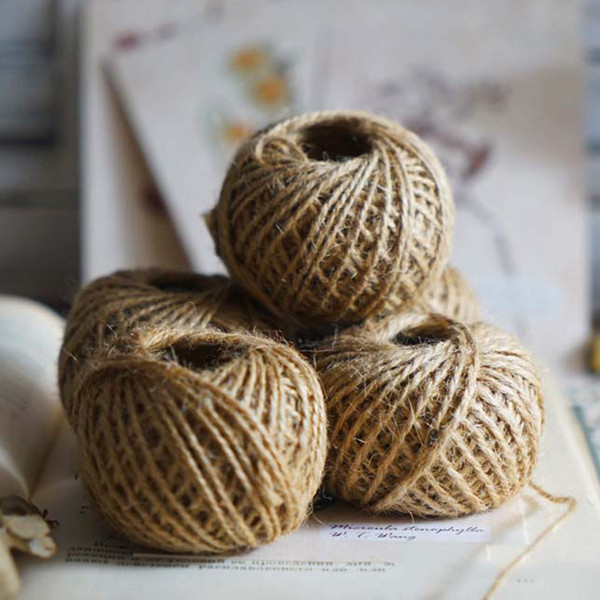 600M Natural Burlap Hessian Jute Twine Cord Hemp Rope String Gift Packing Strings Christmas Event & Party Supplies