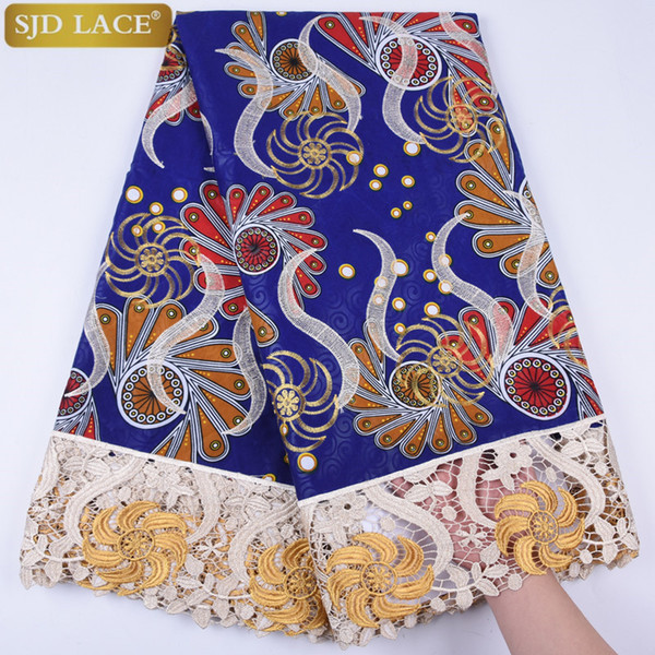 Latest Multicolur Heavy African Wax Lace Fabric High Quality Embroiderd Nigerian Cord Lace For Wedding Dress A1295