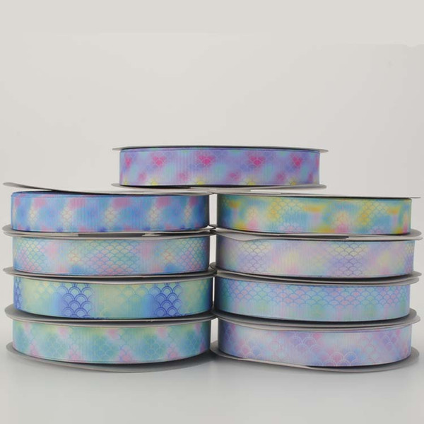 7/8'',22mm,fish scale grosgrain ribbon,changing color,aesthetic ribbon