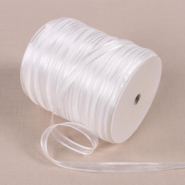 (10 yards/lot) 3/8''(10mm) Broadside organza ribbons wholesale gift wrapping decoration ribbons White 1042
