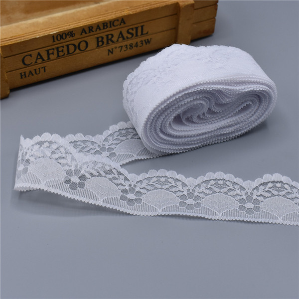 10Yard/Lot Beautiful White Lace Ribbon Tape 40MM Lace Trim DIY Embroidered Net For Sewing Decoration african fabric