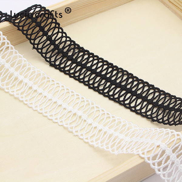 Lucia crafts 2yards 41mm Black/White Lace Trim Ribbon Fabric DIY Sewing Garment Handmade Accessories Materials N0814