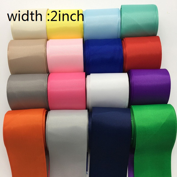 2Inch 50mm Wide Grosgrain Ribbon Hair Bows Wedding Decoration DIY Crafts Sewing Crafts Pick color 30yards/