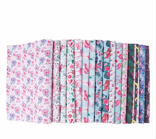 Wholesale 22cm *30cm Flamingo Synthetic Leather Fabric Sheet Plants Summer Plants Printed PU Material DIY Hairbows Bags Sewing Materials