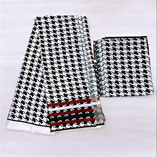 African silk wax fabric digital print Black satin wax fabric for dress african silk fabrics for party dress 4+2yards 30