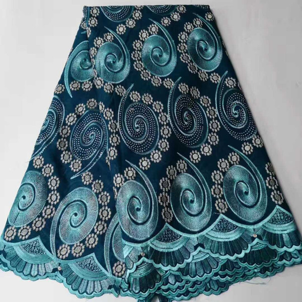 High Quality Swiss Voile Lace In Switzerland 2020 New Swiss African Cotton Lace Fabric With Stones Nigerian Tulle KPL9811D