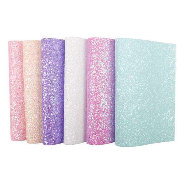 22*30CM Candy Glitter Leather Fabric Sweet Color Chunky Sheet For Kids Gifts Making Patchwork Crafts Home Decorative Materials