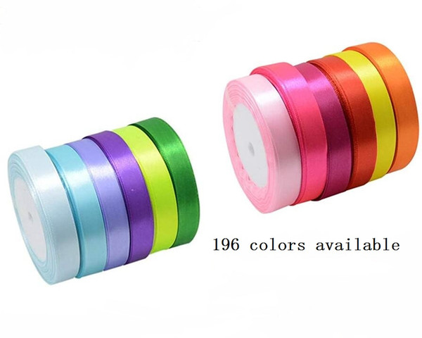 100yards/lot 5/8'' 16mm 100% polyester double sided satin ribbon solid color satin ribbon for gift hair bows ribbon garments Accessories