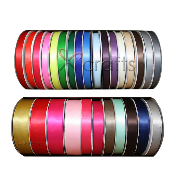Double Faced Satin Ribbon White Black Red Wine 6 9 16 22 25 38 50 63 100 MM 3/8 inch 5/8