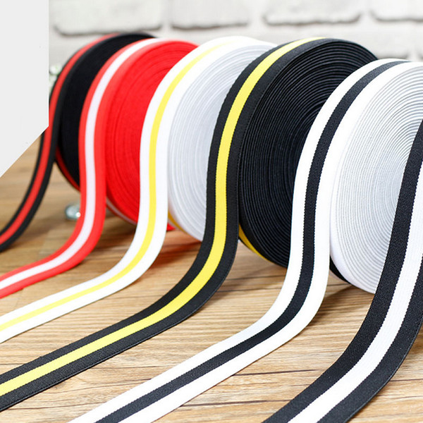 2.5cm Striped Crochet High Elastic Band Wide Flat Ribbons Diy Accessories Sewing Clothing Garment Accessories Webbing