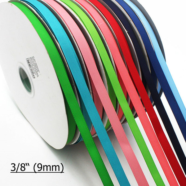 9mm Brand Solid Color Grosgrain Ribbon And Gift Ribbons For Crafts Packing Tape 100yard/lot Wholesale