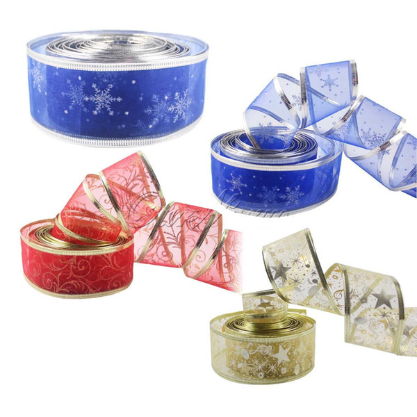 20 Yards Organza Ribbon for Christmas Bows Bling DIY Ribbons Christmas Decorations for Home Event Party Supplies
