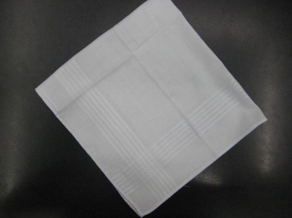 100pcs/lot New 100% cotton male table satin handkerchief towboats square handkerchief whitest 38cm Wiping glasses