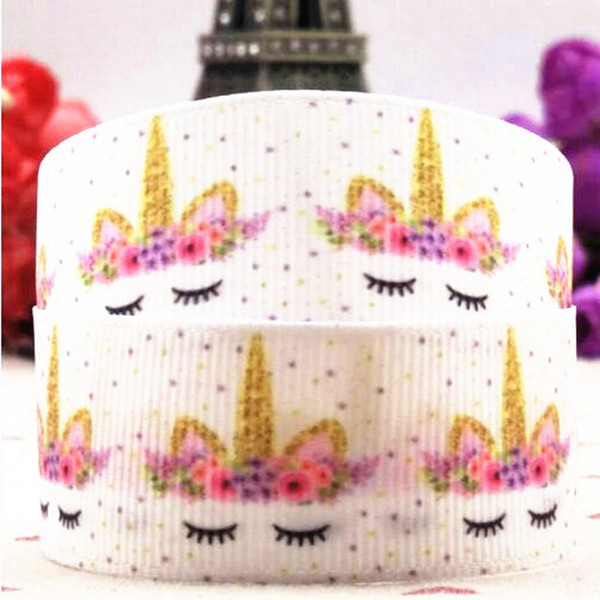 Grosgrain Unicorn Ribbon Crafting Supplies Customized Unicornio Ribbon for Bows Sewing Handmade Materials for Unicorn Theme Party