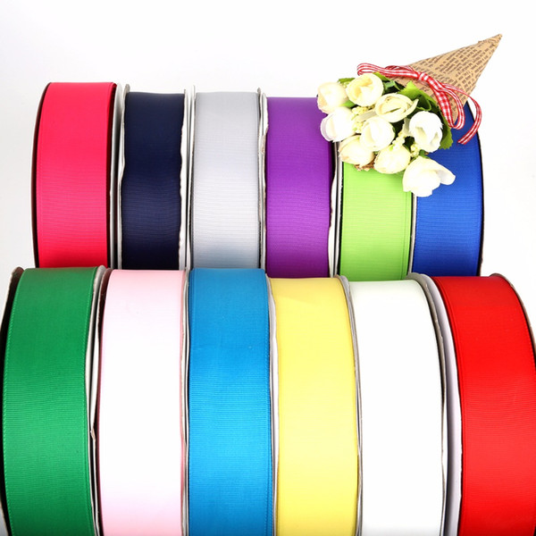 200yards/lot Size 9 13 16 19 22 25 28 32 38 50 57 63 75MM Width 100%Polyester Solid Color Plain Grosgrain Ribbon 196colors