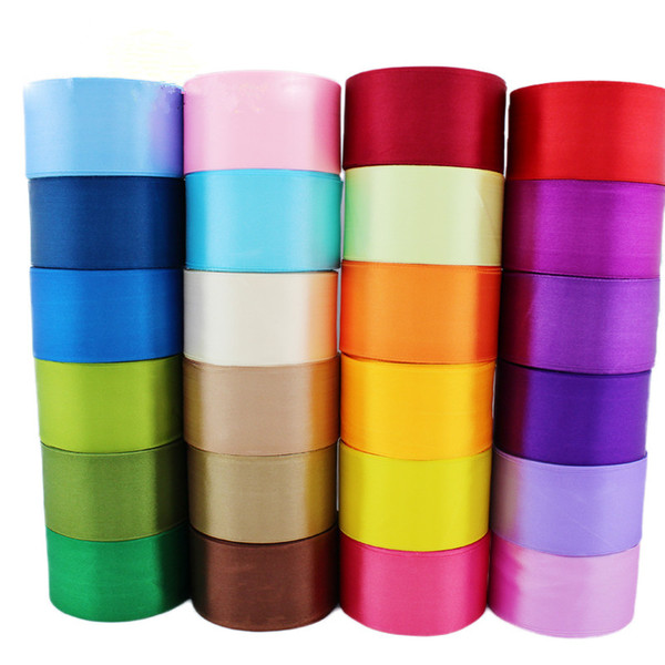 100yards/lot (25 yards/roll) 2'' (50mm) single face Satin Ribbon Webbing Decoration Gift Christmas Ribbons 196 colors.