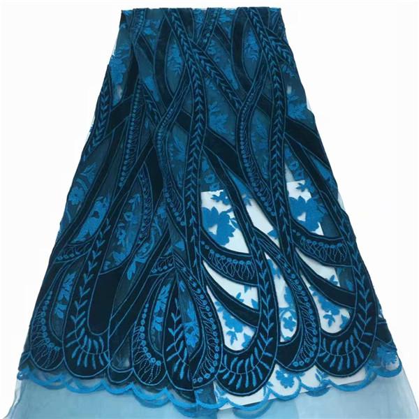 Latest African Cord Lace Fabrics High Quality 2019 Nigerian Lace Fabric with velvet For Wedding African Fabric