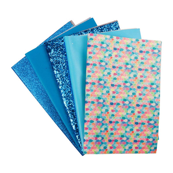 22cm*30cm Mixed Synthetic Leather Sheet Solid Fabric Glitter Printed Pu Fabric DIY Mini Hair bow Accessories Handmade Materials