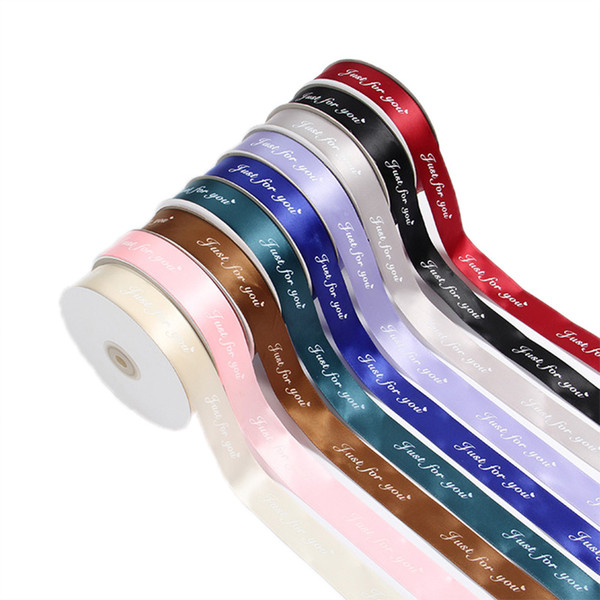 25MM Just For You Printed Polyester Ribbon for Wedding Christmas Party Decorations DIY Bow Craft Ribbons Card Gifts Wrapping
