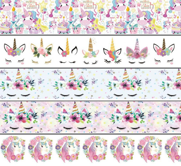 Unicorn Elastic Ribbons for Craft Supplies DIY Materials for Hair Ties Unicornio Yoga Hair ties For Ponytail Holders DIY Accessories