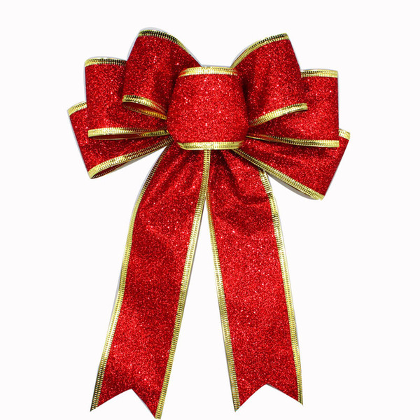 Geinne red, silver, gold, glitter, golden onion powder, Christmas Ribbon, bow tie, Christmas tree decorations