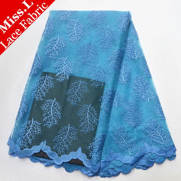 African lace Embroidered fabric with Stones high quality Guipure lace fabric 5 yards French Net for Nigerian Party