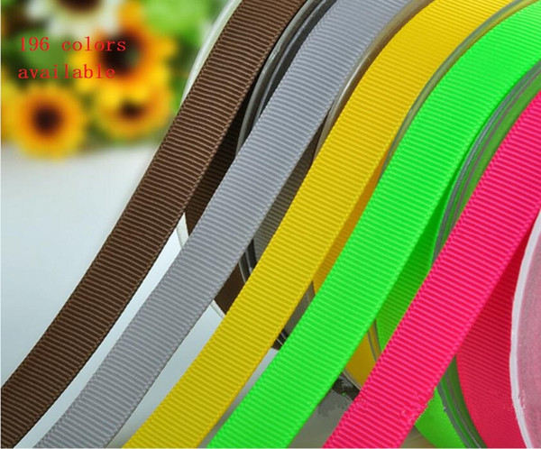 1100yards/lot 3/8'' 9mm 100% polyester solid color grosgrain ribbon plain color ribbon Hair bows Accessories 196 colors